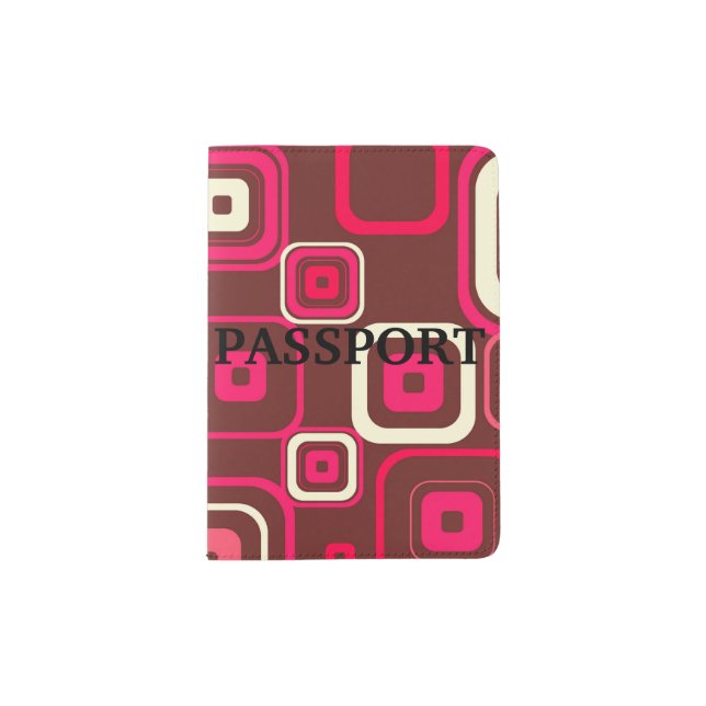 Retro Funky Square Design Passport Holder (Front)