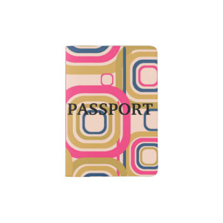 Retro Funky Square Design Passport Holder