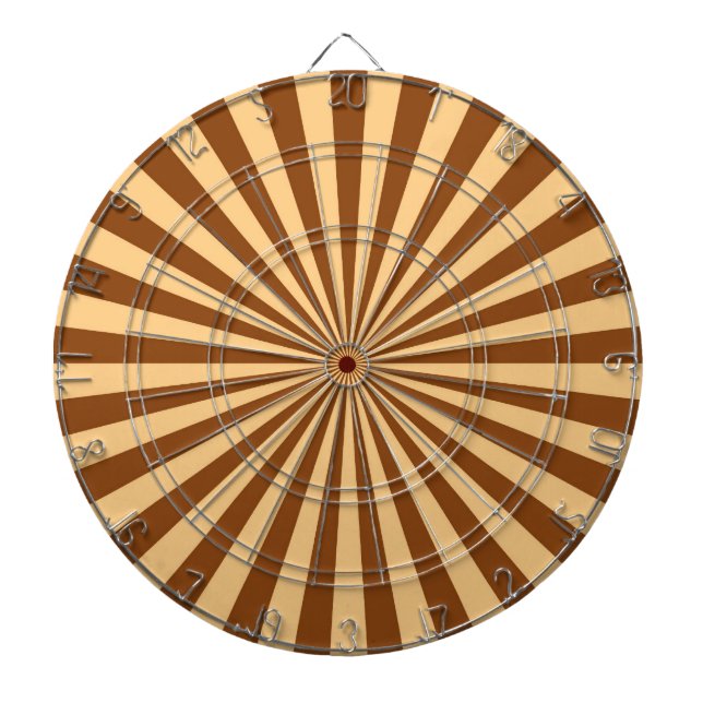 retro funky sun stripes 5 dart board (Front)