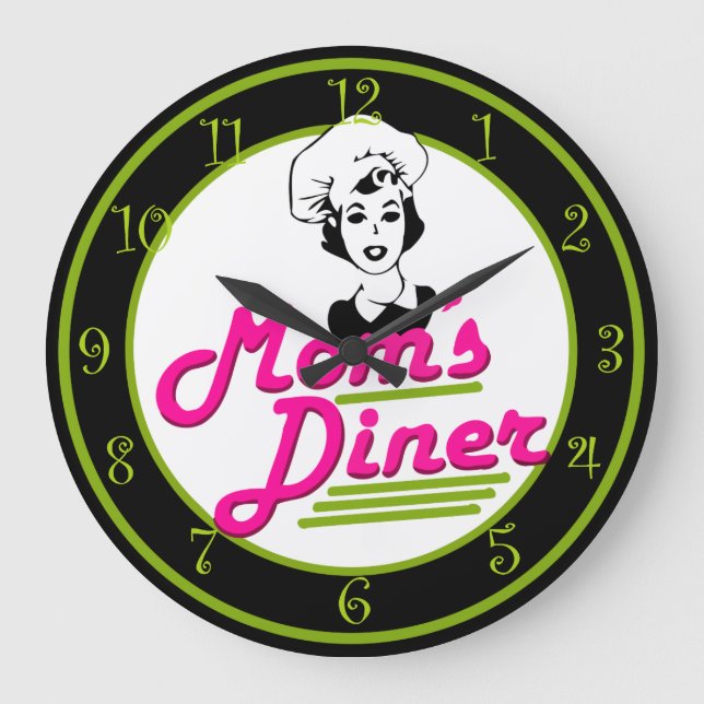 Retro Funny 1950s Style Large Clock (Front)