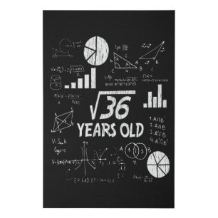 Retro Funny 6th Birthday Math Nerd Gift for Kids Faux Canvas Print