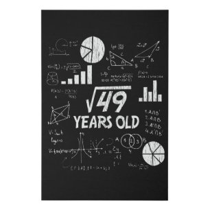 Retro Funny 7th Birthday Math Nerd Gift for Kids Faux Canvas Print