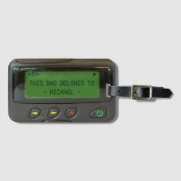 Retro Funny 90s Old School Pager Custom Text Luggage Tag