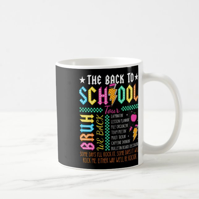 Retro Funny Back To School Tour Teacher Lightning  Coffee Mug (Right)
