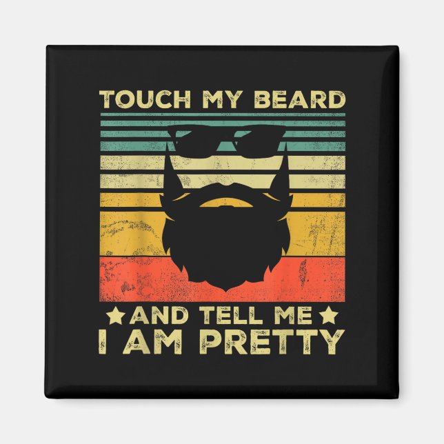 Retro Funny Beard Quote Gift For Bearded Men And L Magnet (Front)