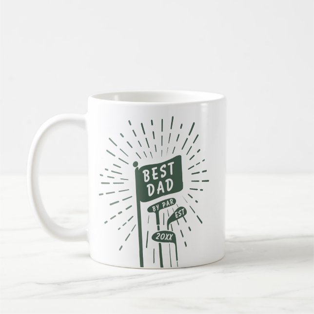 Retro Funny Best Dad By Par Golf Clubs Coffee Mug (Left)