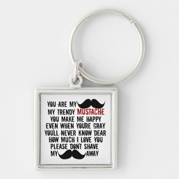 Retro Funny Black Handlebar Mustache Song Key Chains