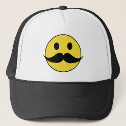 Retro Funny Black Handlebar Mustache Trucker Hat