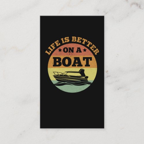 Retro Funny Boating Captain Boat Lover Business Card