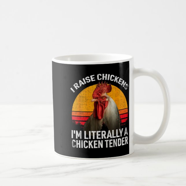Retro Funny Chicken Lover Gift – I Raise Chickens  Coffee Mug (Right)