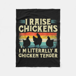 Retro Funny Chicken Lover Gift – I Raise Chickens Fleece Blanket