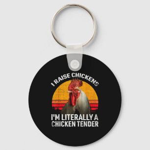 Retro Funny Chicken Lover Gift – I Raise Chickens  Keychain