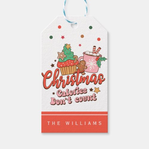 Retro Funny Christmas Calories Donât Count  Gift T Gift Tags