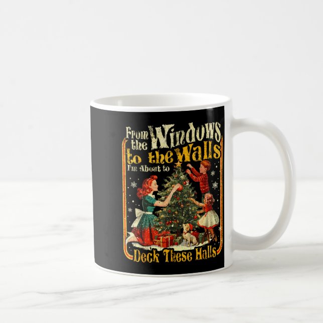 Retro Funny Christmas Holiday From The Windows To  Coffee Mug (Right)