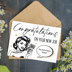 Retro & Funny Congratulations on Your New Job Card