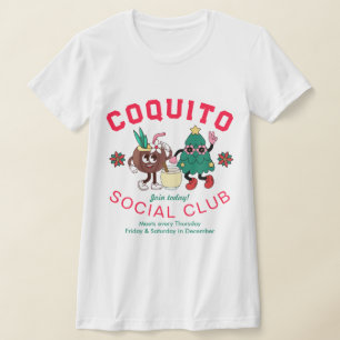 Retro Funny Coquito Social Club Christmas Gift  T-Shirt