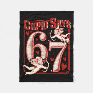 Retro Funny Cud Says 6 7 Six Seven Couples Valenti Fleece Blanket