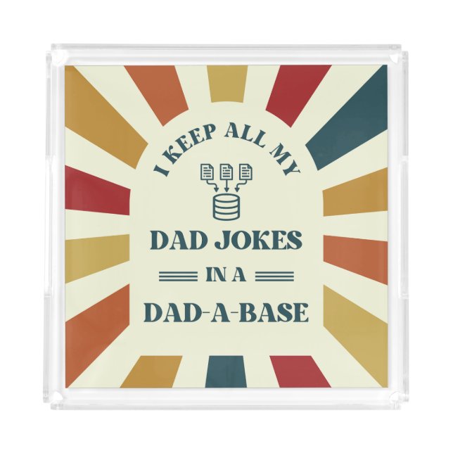 Retro Funny Dad Jokes Fathers day gift for dad  Acrylic Tray (Front)