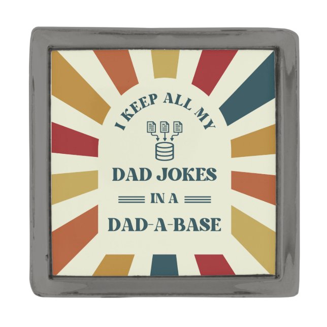 Retro Funny Dad Jokes Fathers day gift for dad  Gunmetal Finish Lapel Pin (Front)