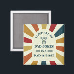 Retro Funny Dad Jokes Fathers day gift for dad  Magnet<br><div class="desc">The “I Keep All My Dad Jokes in a Dad-a-Base” retro-style magnet is a must-have for every pun-loving, eye-roll-inducing father figure. With its nostalgic design and playful humor, this isn’t just fridge decor—it’s a daily nod to his legendary sense of humor. Stick it on the fridge, toolbox, office cabinet, or...</div>