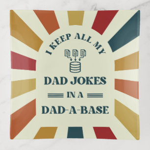 Retro Funny Dad Jokes Fathers day gift for dad  Trinket Tray