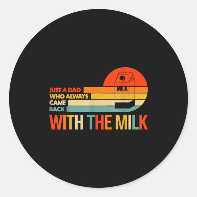 Retro Funny Dad Quote Design Gift For Father’s Day Classic Round Sticker (Front)