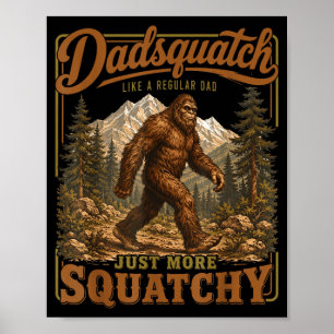 Retro funny dadsquatch sasquatch dad father's day  poster