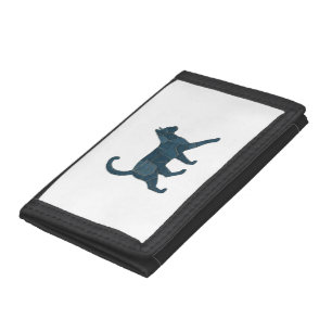 Retro Funny Denim Patch Animal Cat T-Shirt Tri-fold Wallet