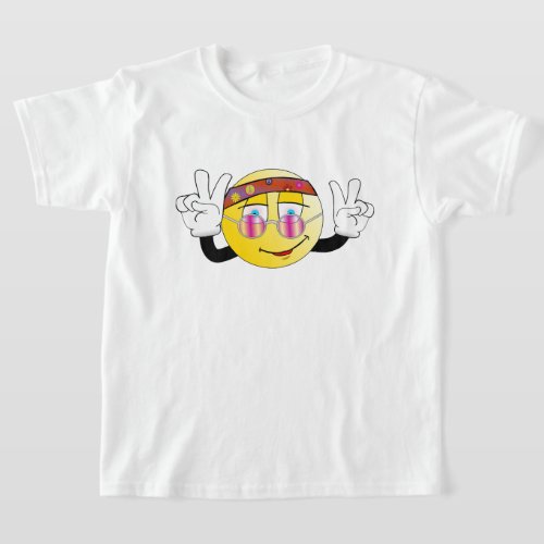 Retro funny Emoji peace design T_Shirt T_Shirt