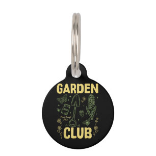Retro Funny Garden Club Shirt Cute Plant Lover Gar Pet ID Tag