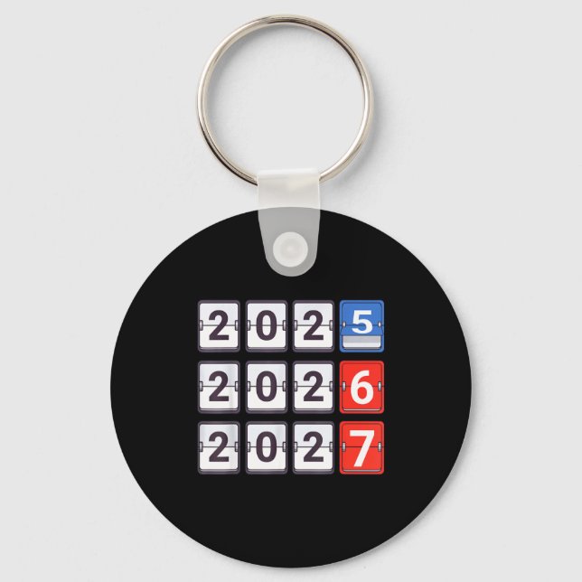 Retro Funny Happy New Year 2026 2027 67 Meme Six S Keychain (Front)
