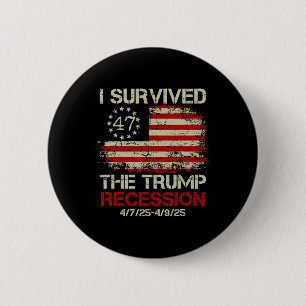 Retro Funny I Survived The Trump Recession Button