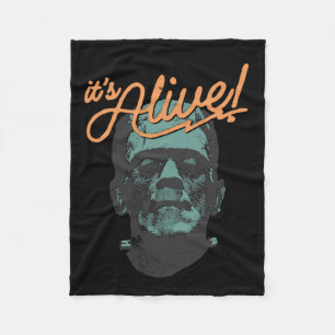 Retro Funny It's Alive Frankenstein Monster Spooky Fleece Blanket
