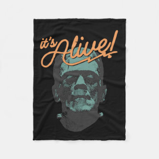 Retro Funny It's Alive Frankenstein Monster Spooky Fleece Blanket