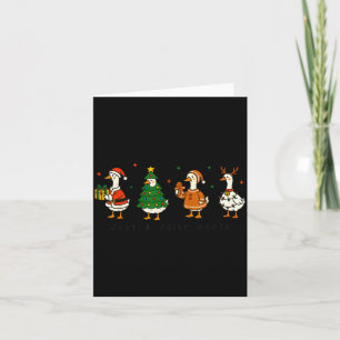 Retro Funny Just A Jolly Goose Santa Christmas Tre Card