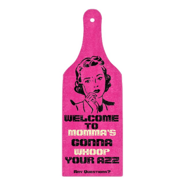 Retro Funny MOMMA'S gonna Paddle Cutting Board (Front)