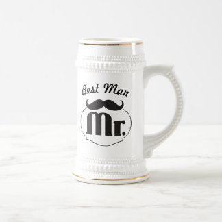 Retro Funny Mr. Mustache Best Man Beer Stein