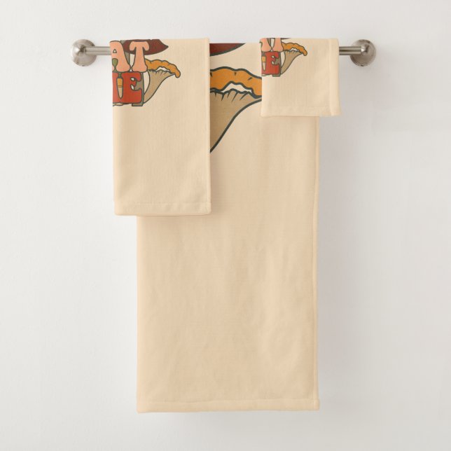 Retro Funny Mushroom | Eat Me Bath Towel Set (Insitu)
