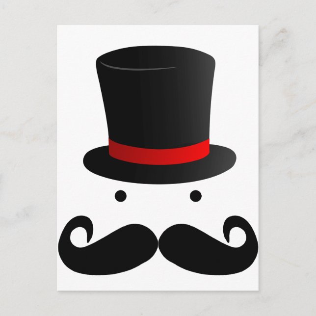 Retro Funny Mustache Moustache Man Gent Postcard (Front)