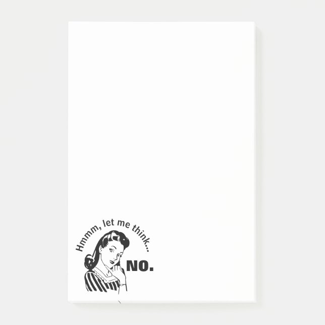 Retro Funny No Post-it Notes (Front)