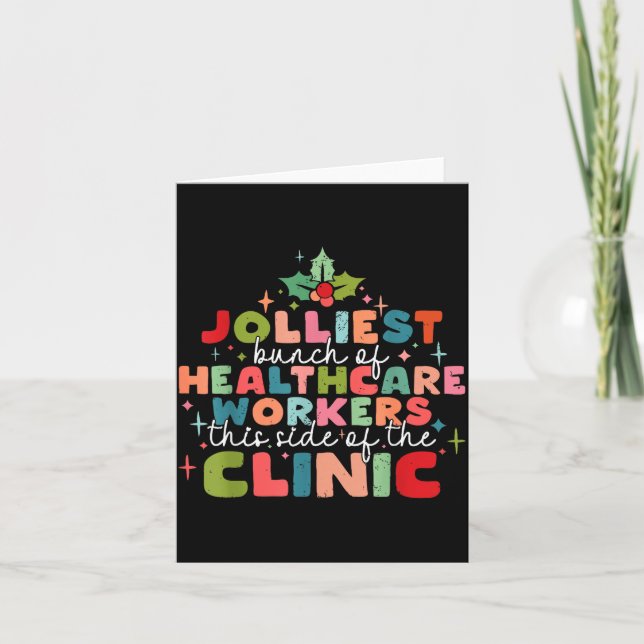 Retro Funny Nurse Jolliest Bunch Of Healthcare Wor Card (Front)