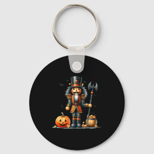 Retro Funny Nutcracker And Pumkins Hallothanksmas Keychain