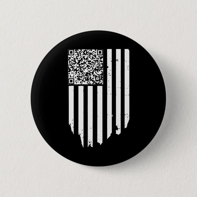 Retro Funny Qr Trump Dancing Dance Code  Button (Front)