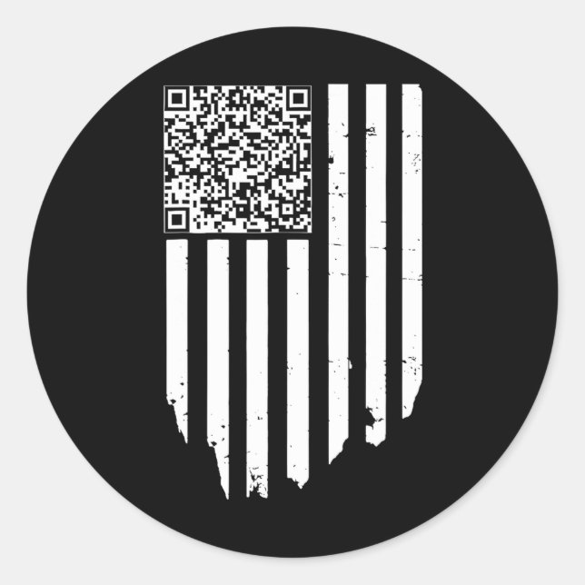 Retro Funny Qr Trump Dancing Dance Code  Classic Round Sticker (Front)