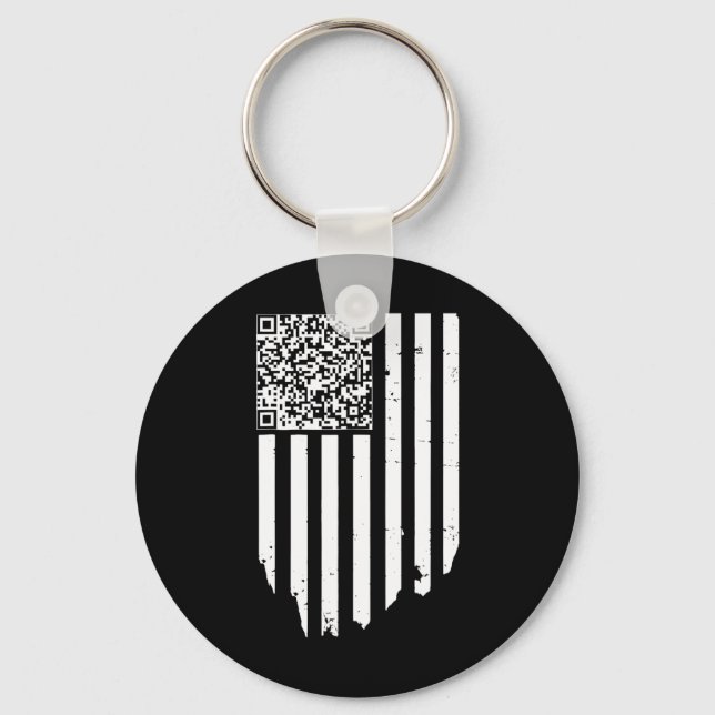 Retro Funny Qr Trump Dancing Dance Code  Keychain (Front)