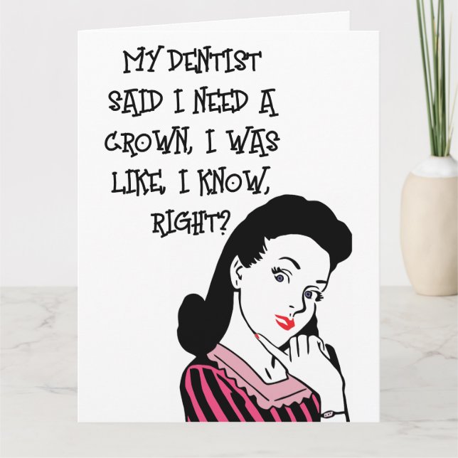 RETRO FUNNY QUEEN BIRTHDAY FRIEND GREETING CARDS (Front)