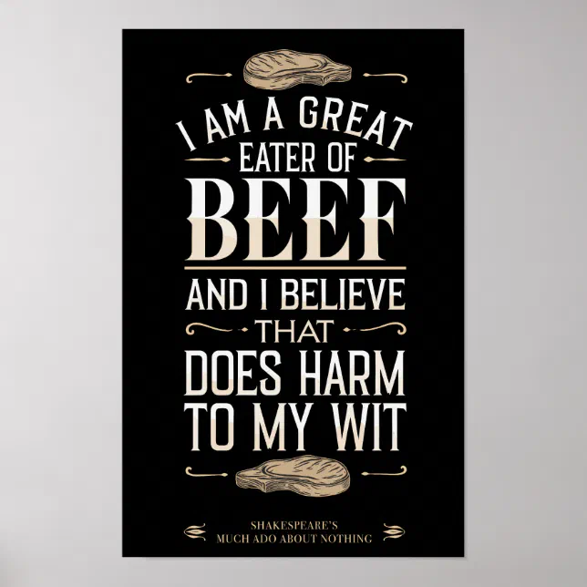 Retro Funny Quote Vintage BBQ Black Poster – Poster / Art Print