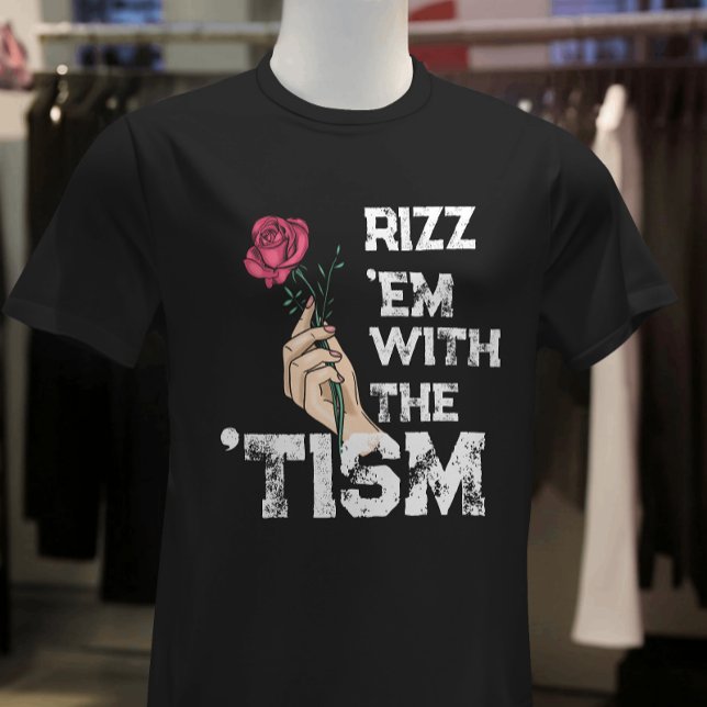 Retro funny Rizz em with the tism Grunge flower T-Shirt (Creator Uploaded)