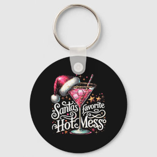 Retro Funny Santas Favorite Hot Mess Tail Keychain