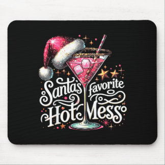 Retro Funny Santas Favorite Hot Mess Tail Mouse Pad